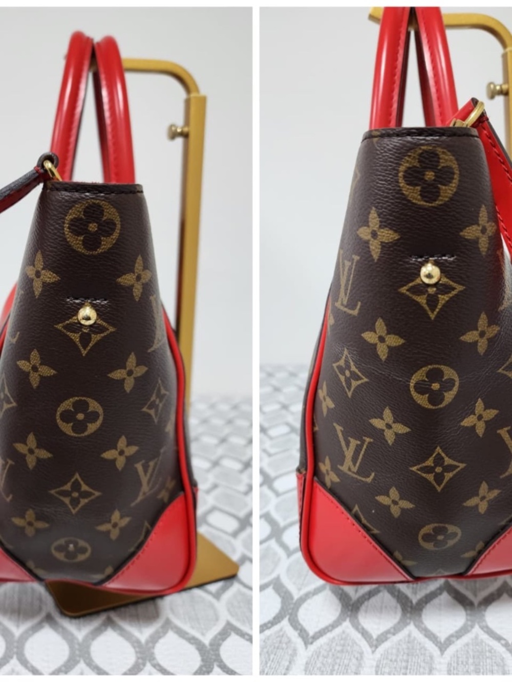 Authentic LOUIS VUITTON Phenix Monogram Canvas Shoulder Bag Brown/Red - Picture 13 of 16